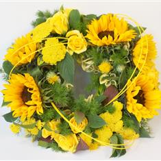 Sunflowers and Rose Wreath